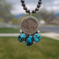 Thumbnail for Buffalo Nickel & Turquoise Pendant
